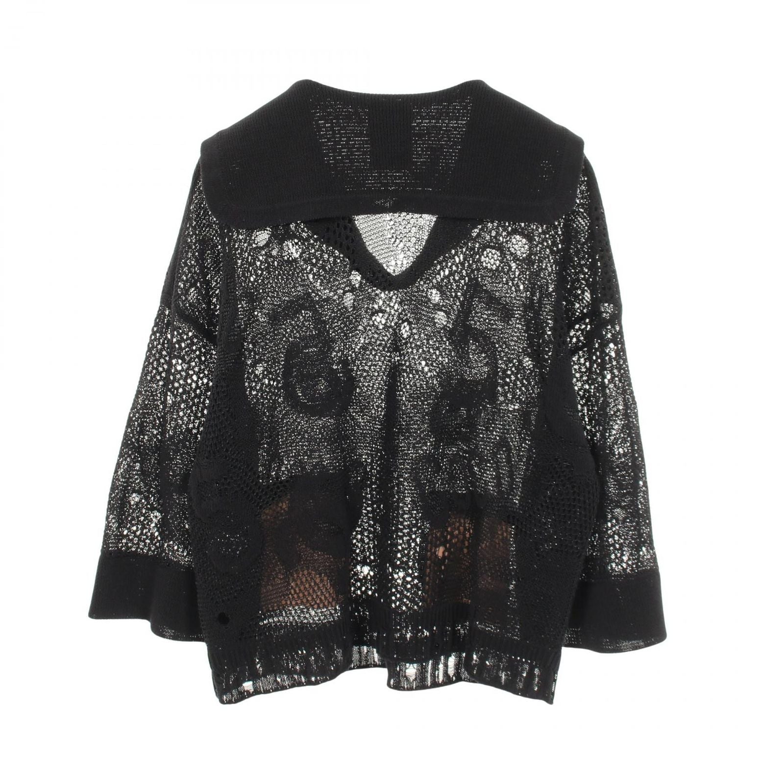 Chanel Knit CC Logo Camellia color Cotton Sweater — view 2