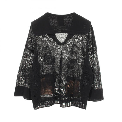 Chanel Knit CC Logo Camellia color Cotton Sweater — view 2