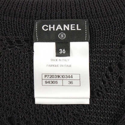 Chanel Knit CC Logo Camellia color Cotton Sweater — view 3