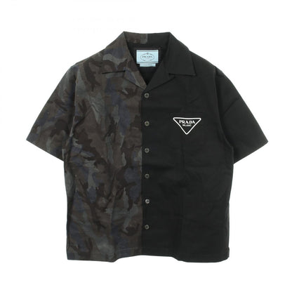 Prada Double Match Camouflage Ju Poplin Cotton Shirt