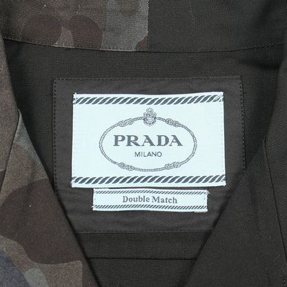 Prada Double Match Camouflage Ju Poplin Cotton Shirt — view 3