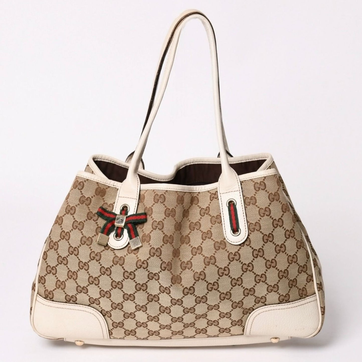 Gucci Tote Bag Ivory White Sherry Line