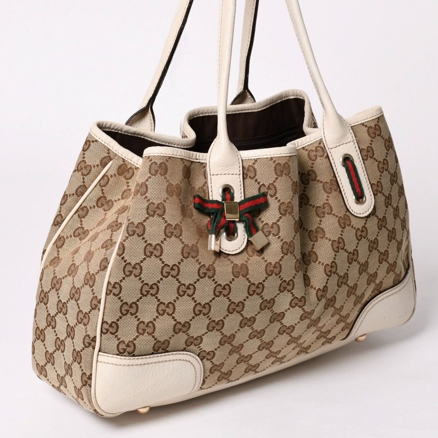 Gucci Tote Bag Ivory White Sherry Line — view 3