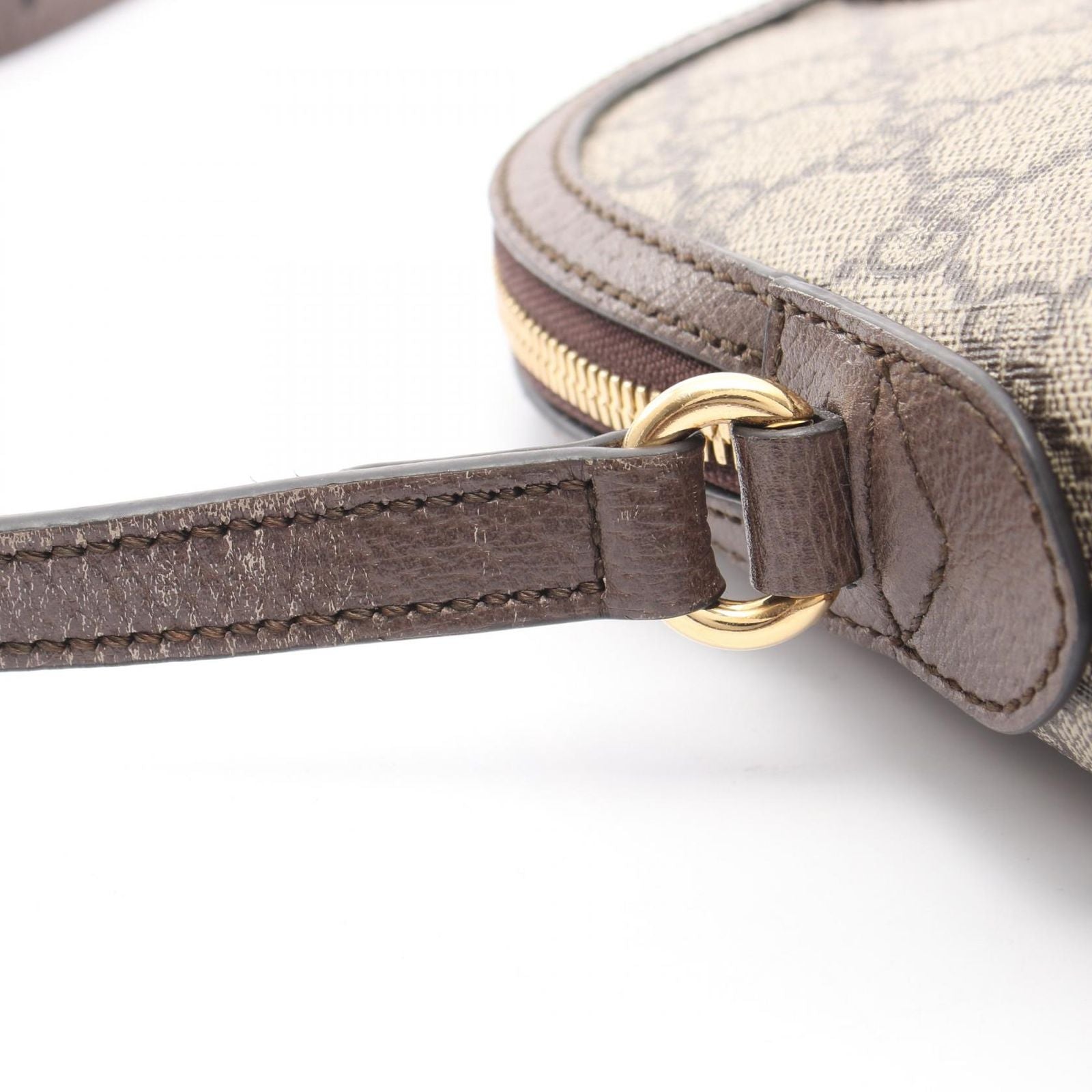 Gucci Shoulder Bag Ophidia GG Spuri Beige Leather Sherry Line — view 7
