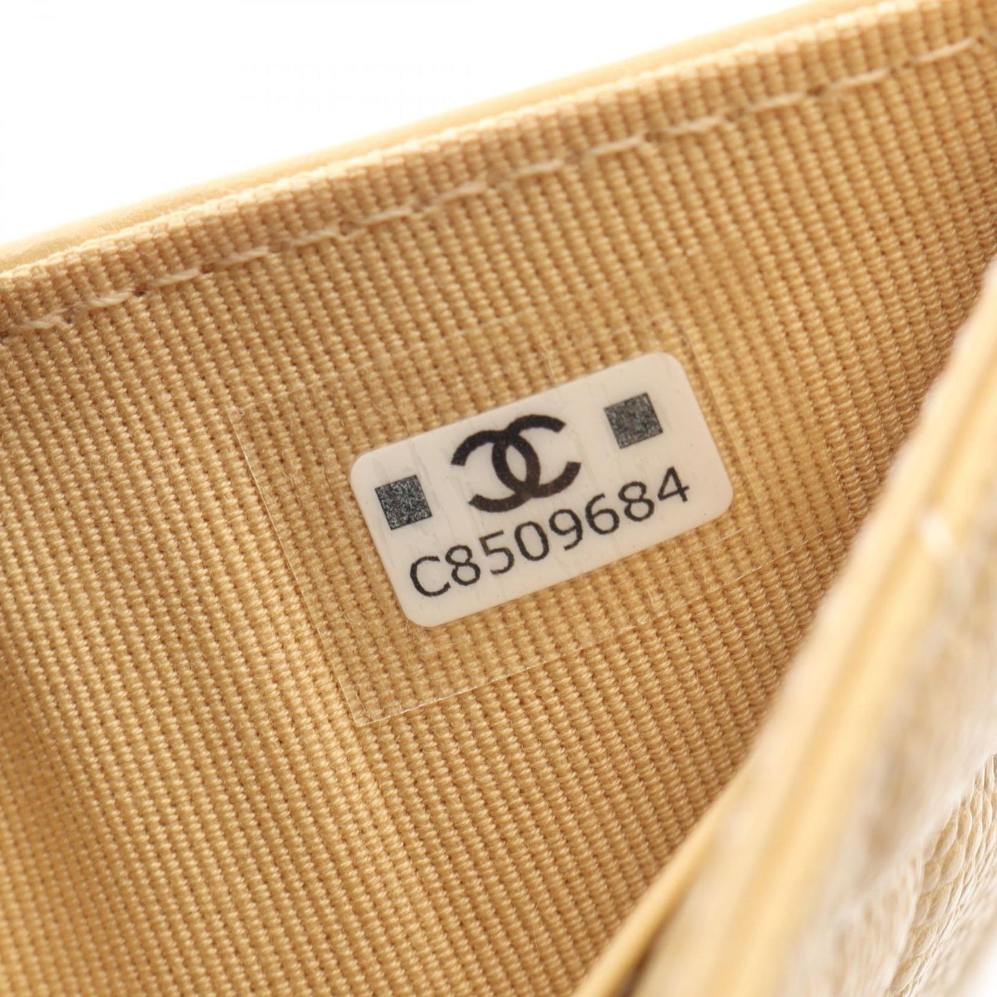Chanel Tri Foldwallet Classic Flap Wallet Quilted Beige Caviar Leather — view 6