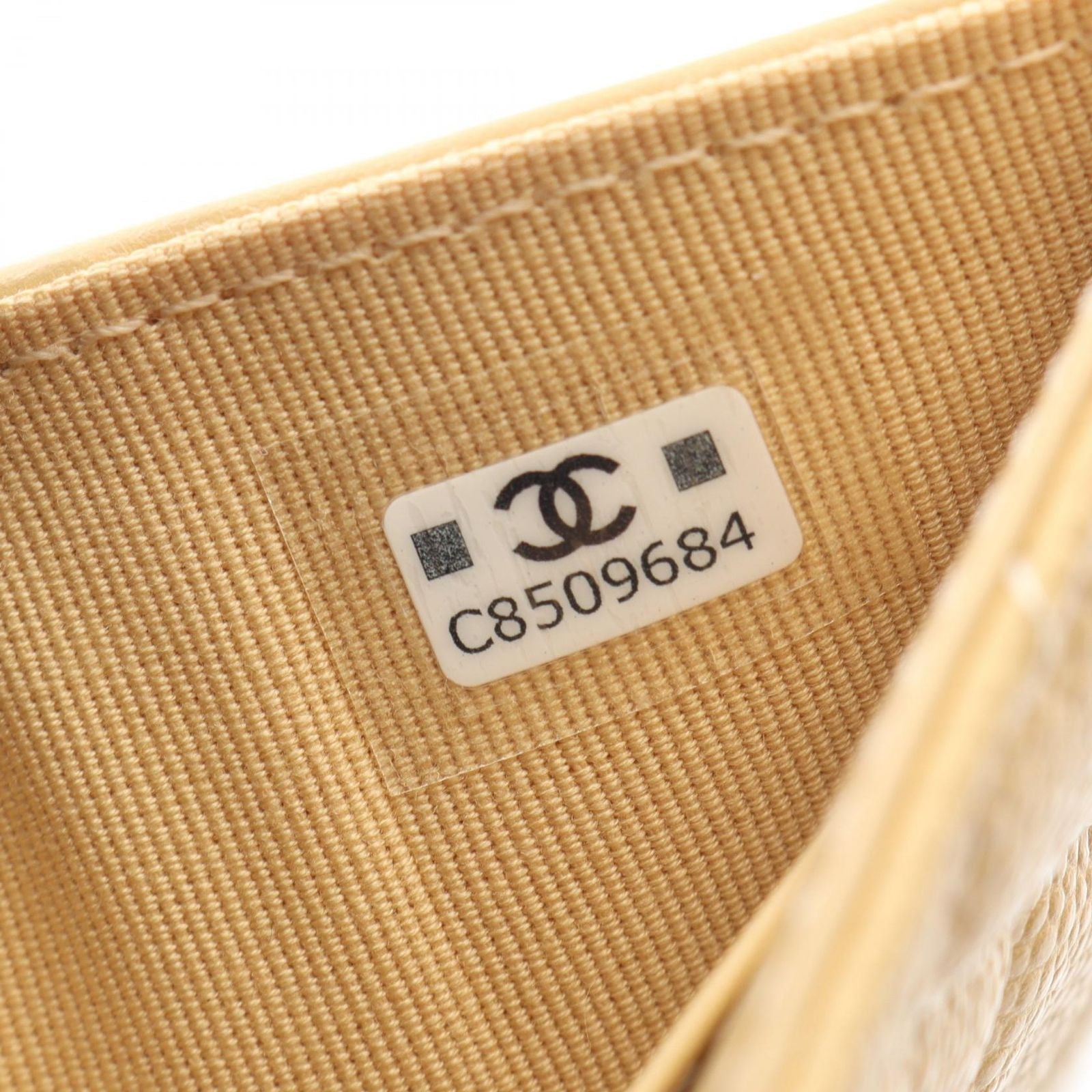 Chanel Tri Foldwallet Classic Flap Wallet Quilted Beige Caviar Leather — view 6