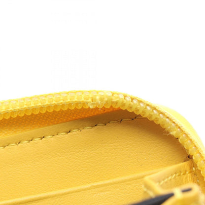 Fendi Roundlong Wallet Montstar Bug's Eye Gray Yellow Leather — view 6