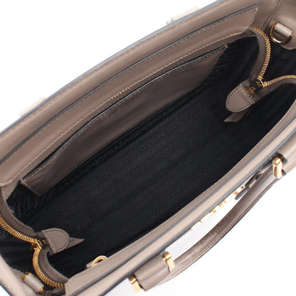 Prada Handbag 2-Way Gray Ju Leather Hand — view 3