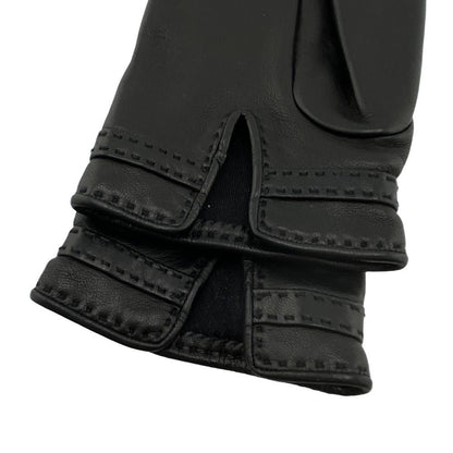 Hermes Chaine D'ancre Gloves 7.5 Leather Black — view 4