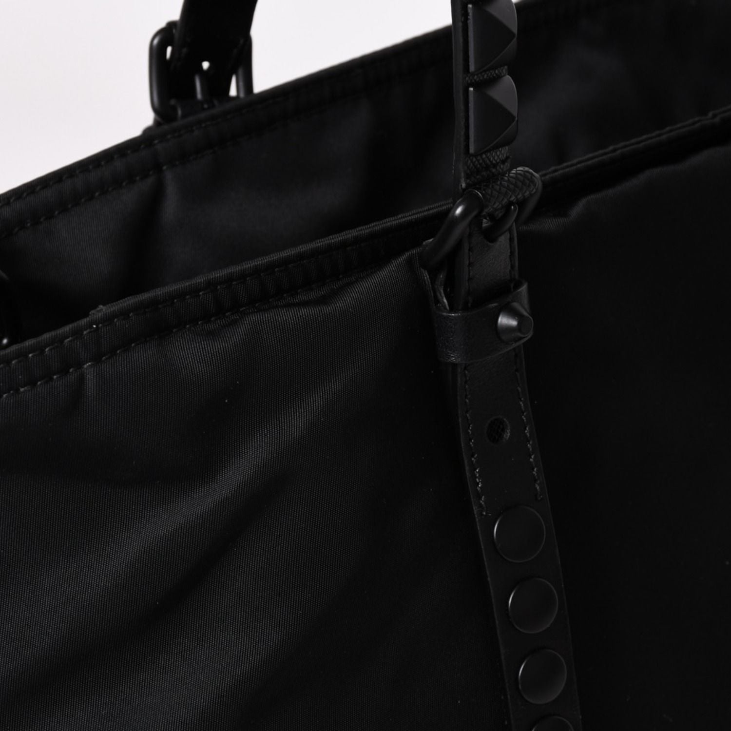 Prada Nylon Shoulder Bag Black Studded 2-Way Matte — view 5