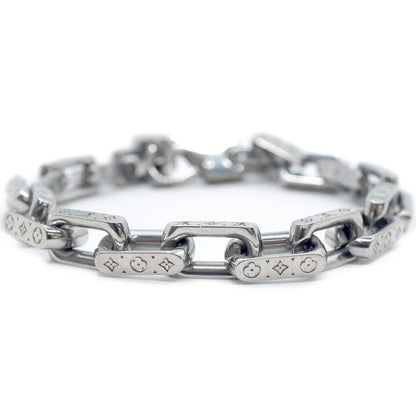 Louis Vuitton Bracelet Mini Monogram Chain Silver