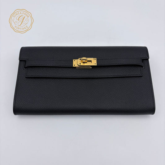 Hermes Kelly Long Tougo Epsom Black Gold