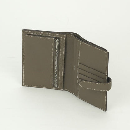 Hermes Bearn Compact Wallet Bifold Mini Epsom Etoupe Gray Silver Veau — view 5