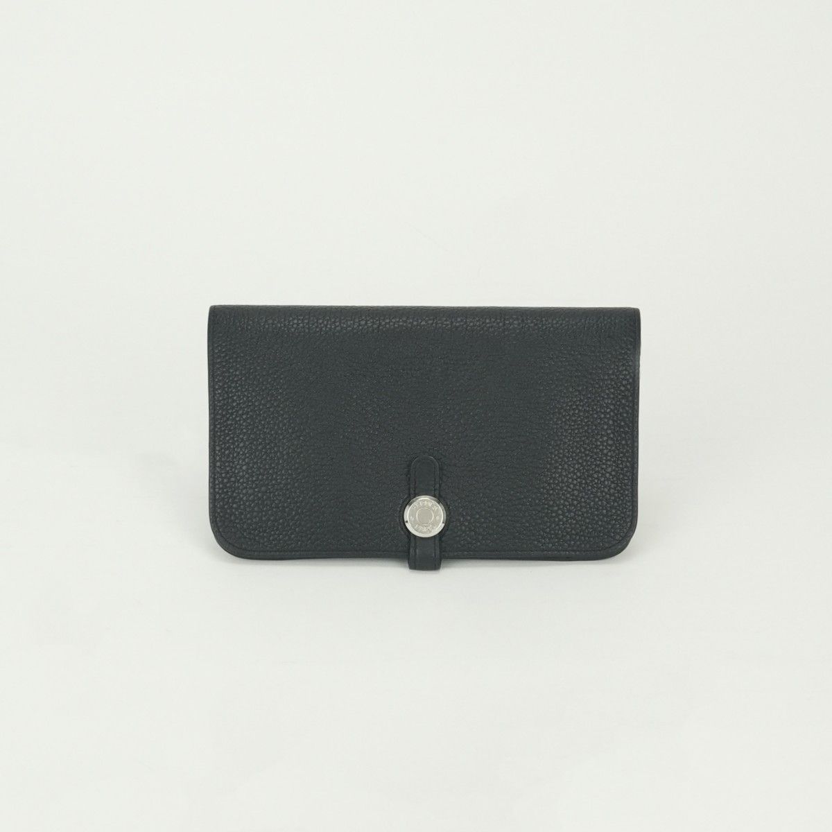 Hermes Dogon GM Duo Wallet Togo Noir Black Silver Coin Purse
