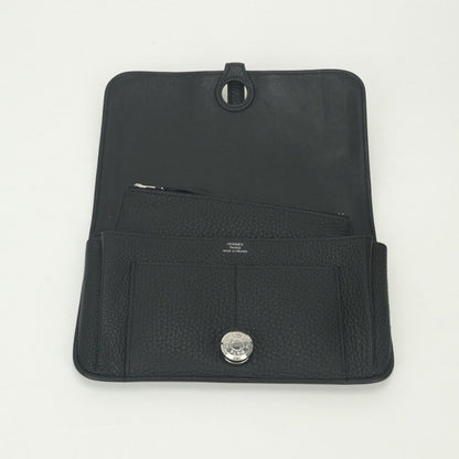 Hermes Dogon GM Duo Wallet Togo Noir Black Silver Coin Purse — view 5