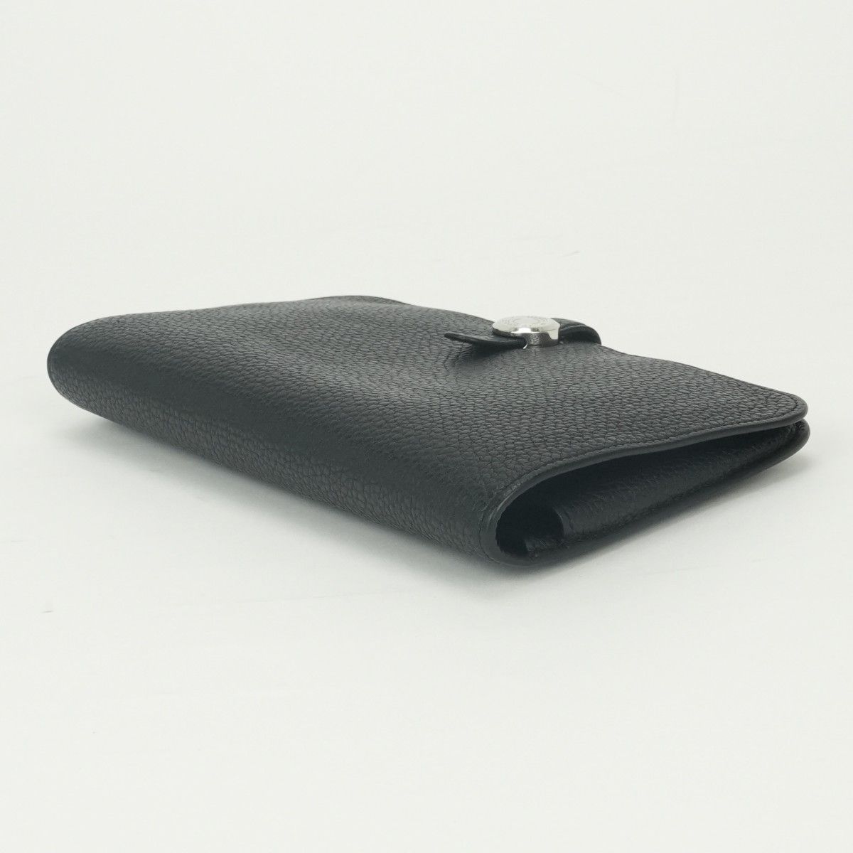 Hermes Dogon GM Duo Wallet Togo Noir Black Silver Coin Purse — view 4