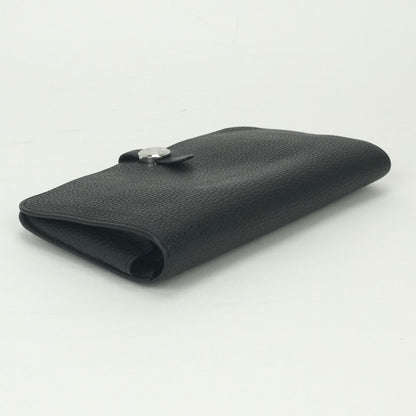 Hermes Dogon GM Duo Wallet Togo Noir Black Silver Coin Purse — view 3