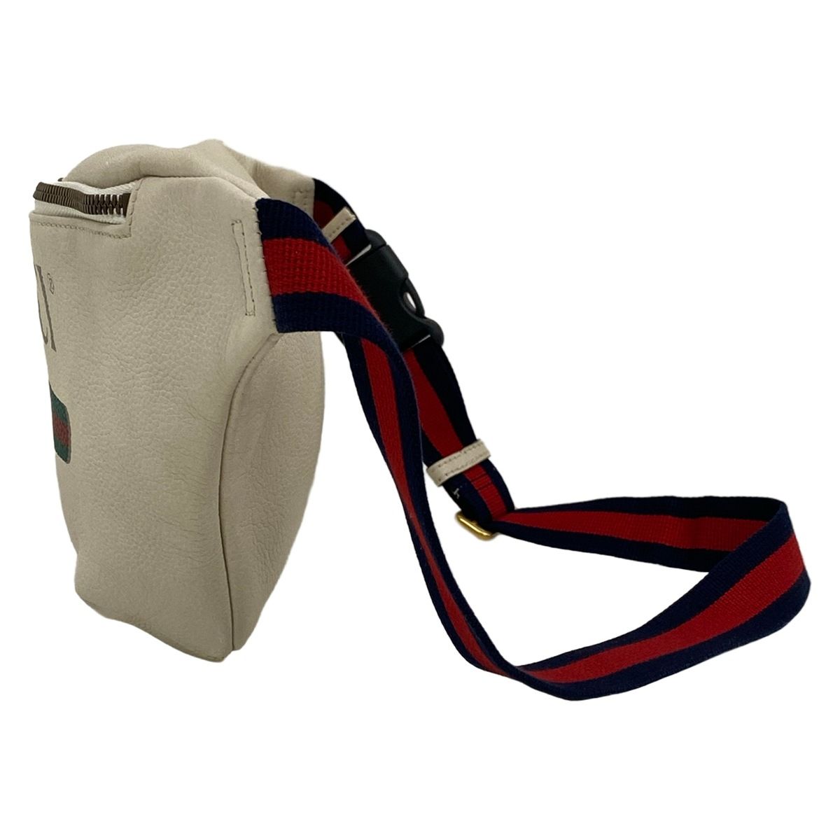 Gucci Waist Pouch Print Ivory Green Multi Leather — view 4