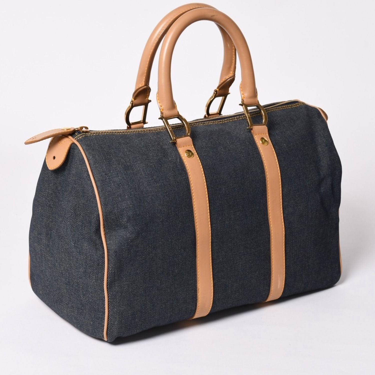 Dior Trotter Handbag Denim 35 Boston Gold — view 3