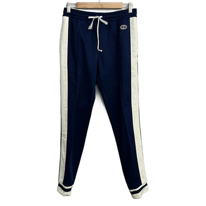 Gucci Pants M Navy White Full Length Waist Togo