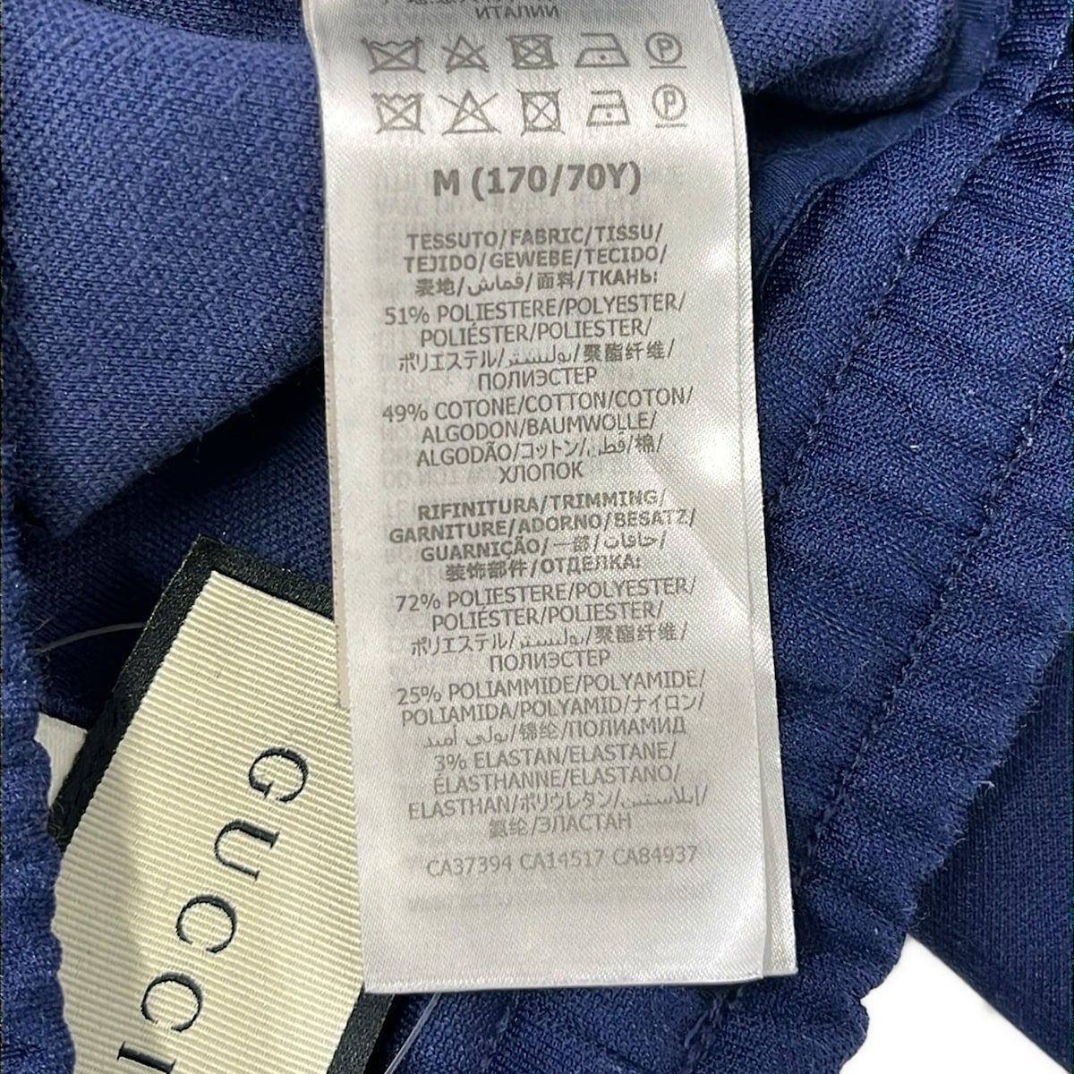 Gucci Pants M Navy White Full Length Waist Togo — view 4