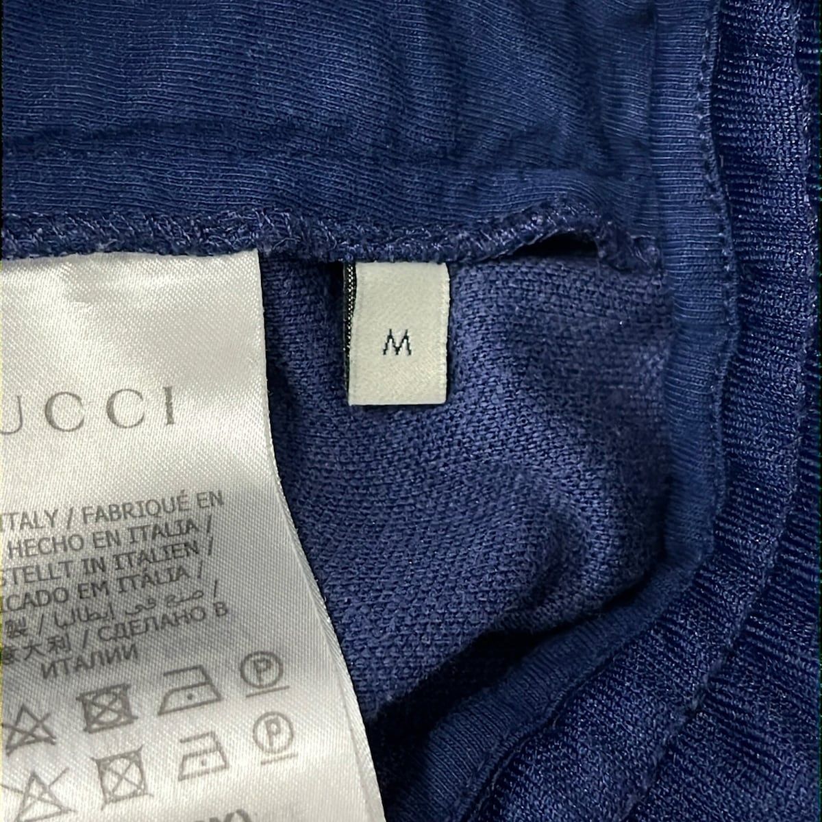 Gucci Pants M Navy White Full Length Waist Togo — view 5