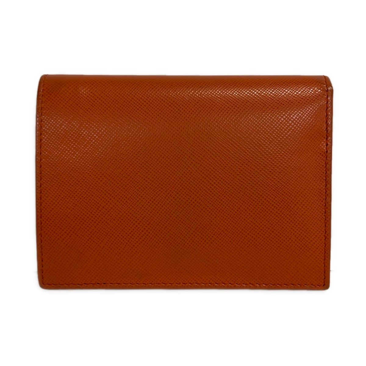 Prada Bifold Wallet Orange Leather — view 2
