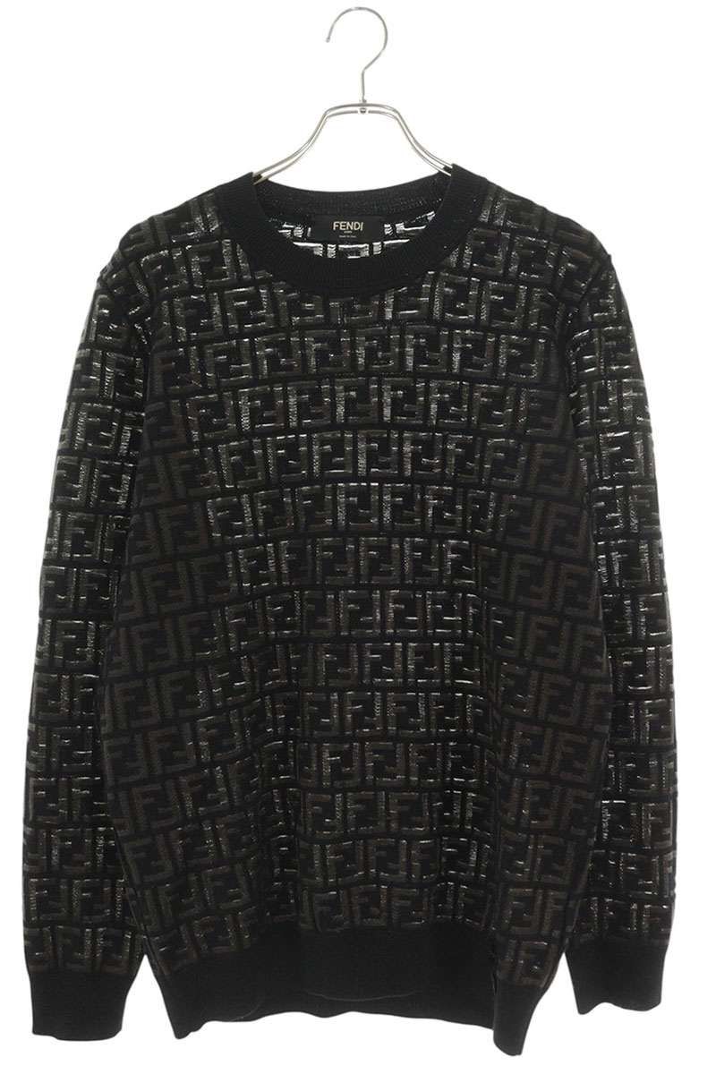 Fendi Aauq Zucca Pattern Knit 50 Sweater