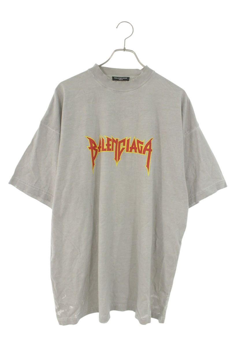 Balenciaga Metal Logo Paint Crush Processing T-Shirt