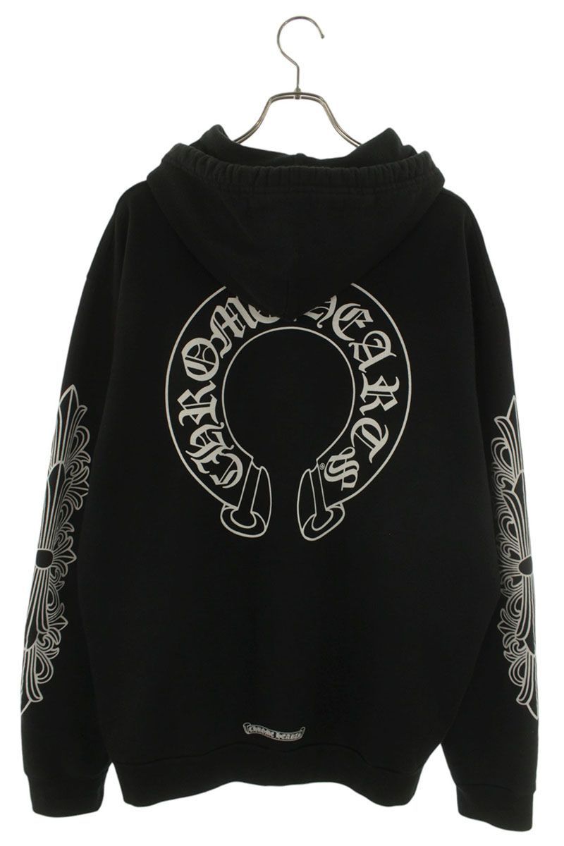 Chrome Hearts Sweatshirt HD Plvr Back Horse Shoe Print Sleeve Floral Hoodie — view 2