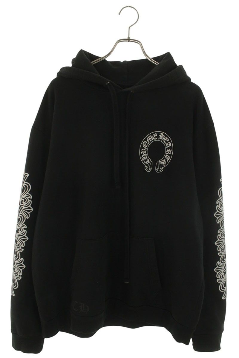 Chrome Hearts Sweatshirt HD Plvr Back Horse Shoe Print Sleeve Floral Hoodie