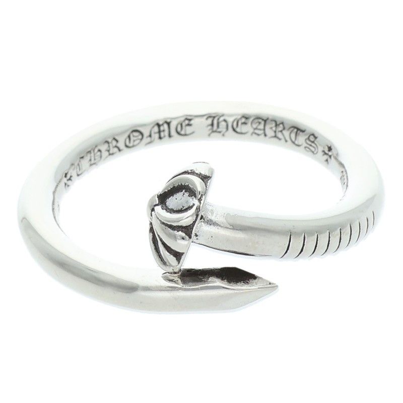 Chrome Hearts Nail Crsball Cross Ball Silver Ring