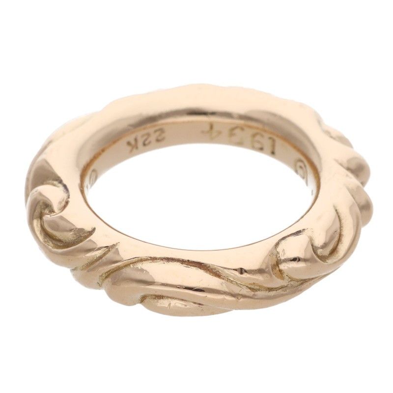 Chrome Hearts 22k Scrl Band 22k Scroll Gold Ring — view 2
