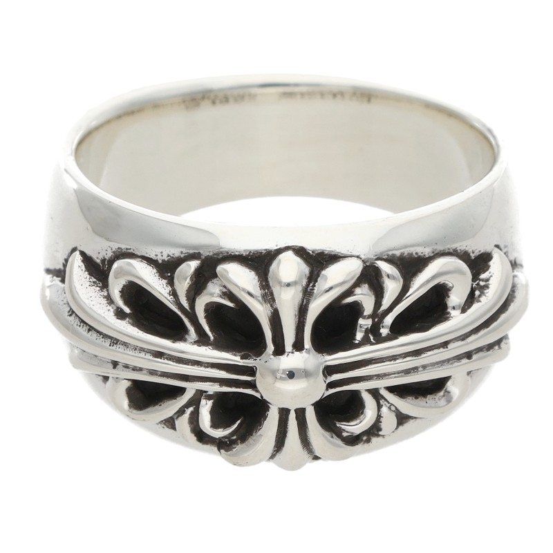 Chrome Hearts Flrl Crs Floral Cross Silver Ring