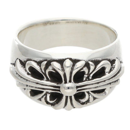 Chrome Hearts Flrl Crs Floral Cross Silver Ring