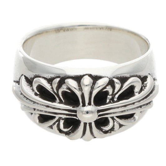 Chrome Hearts Flrl Crs Floral Cross Silver Ring