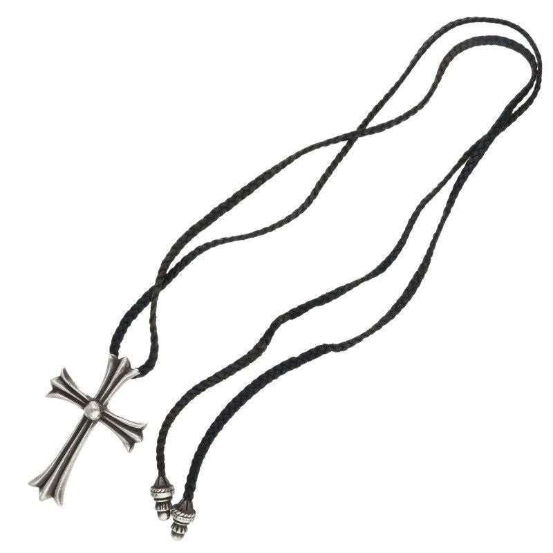 Chrome Hearts CH Crs LG BC Large CH Cross Boro Chip Vintage Silver Necklace — view 2