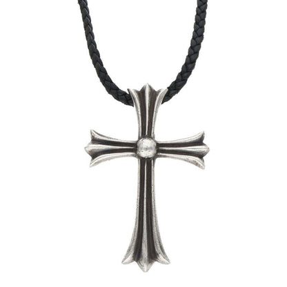 Chrome Hearts CH Crs LG BC Large CH Cross Boro Chip Vintage Silver Necklace