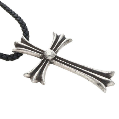 Chrome Hearts CH Crs LG BC Large CH Cross Boro Chip Vintage Silver Necklace — view 5