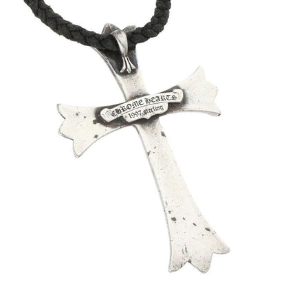 Chrome Hearts CH Crs LG BC Large CH Cross Boro Chip Vintage Silver Necklace — view 3