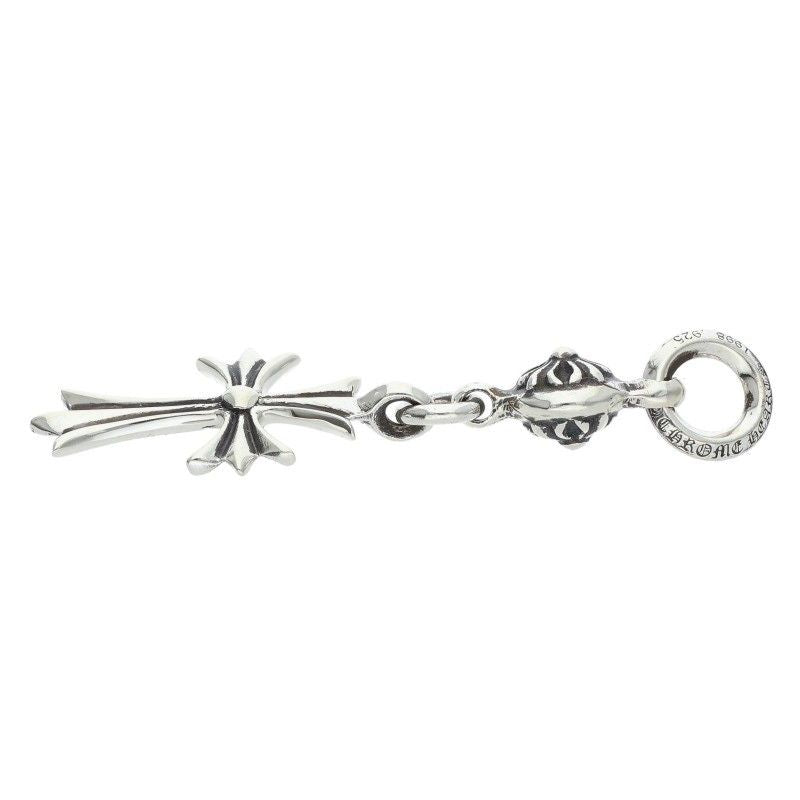 Chrome Hearts Tny CH Crs 1 Ball Tiny CH Cross Charm Silver Pendant — view 4