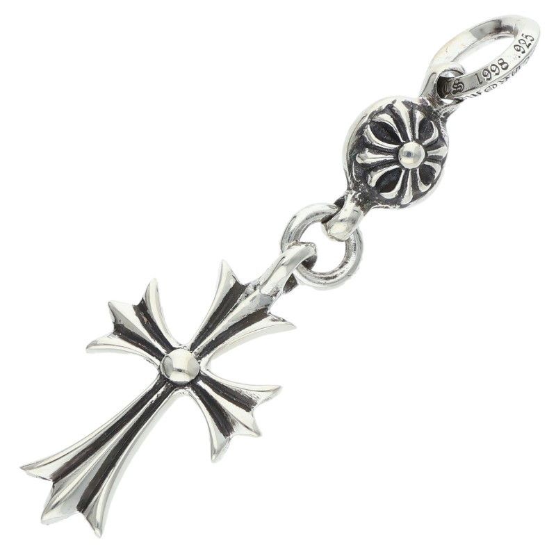 Chrome Hearts Tny CH Crs 1 Ball Tiny CH Cross Charm Silver Pendant — view 2