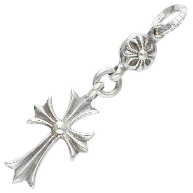 Chrome Hearts Tny CH Crs 1 Ball Tiny CH Cross Charm Silver Pendant — view 2