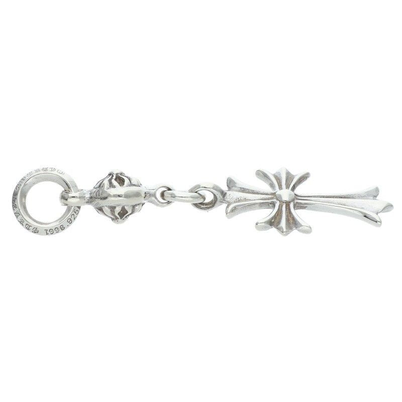Chrome Hearts Tny CH Crs 1 Ball Tiny CH Cross Charm Silver Pendant — view 4