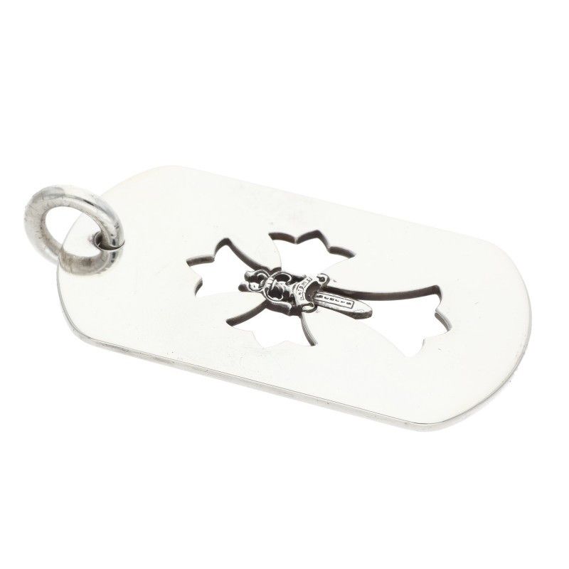 Chrome Hearts D Tag Lrg Cross Dagg Cutout Daga Silver Pendant — view 5