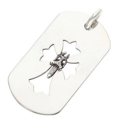 Chrome Hearts D Tag Lrg Cross Dagg Cutout Daga Silver Pendant