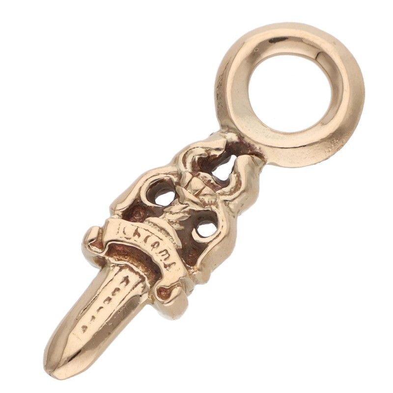 Chrome Hearts 22k Stack Dagger Charm Gold Pendant