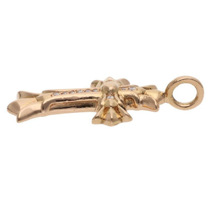 Chrome Hearts 22k Dbl CH Crs P Dmnd Double CH Cross Pave Diamond Charm Gold — view 5