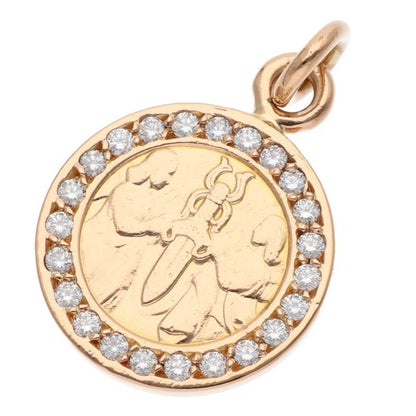 Chrome Hearts 22k Chrm Angl Mdl P D Angel Medal Charm Pave Diamond Gold Pendant