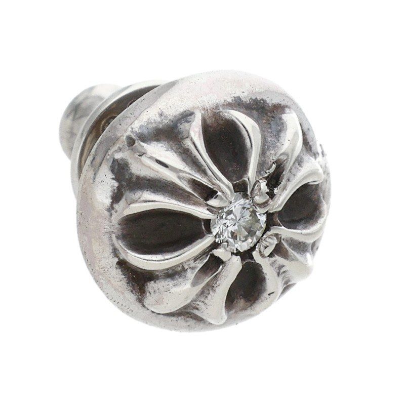Chrome Hearts Stud Crsbll Dia Cross Ball Silver Vintage Earrings — view 5